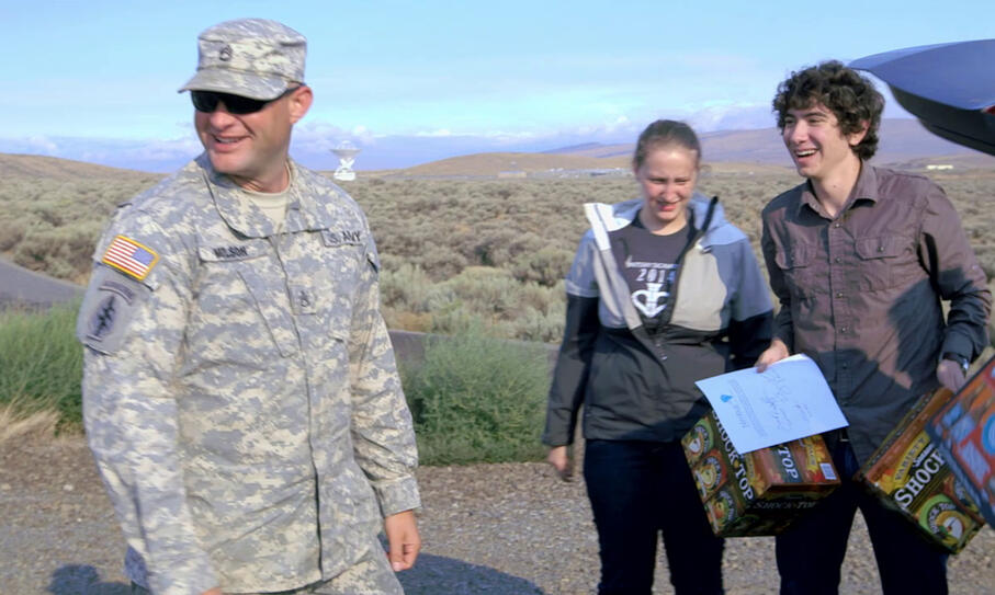 Recovering the balloon... with a bit of help from the US Army